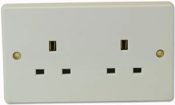 CRABTREE 13A 2 Gang Unswitched Socket, White