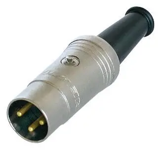 REAN 3핀 DIN 수 플러그, 금도금, 5mm 케이블