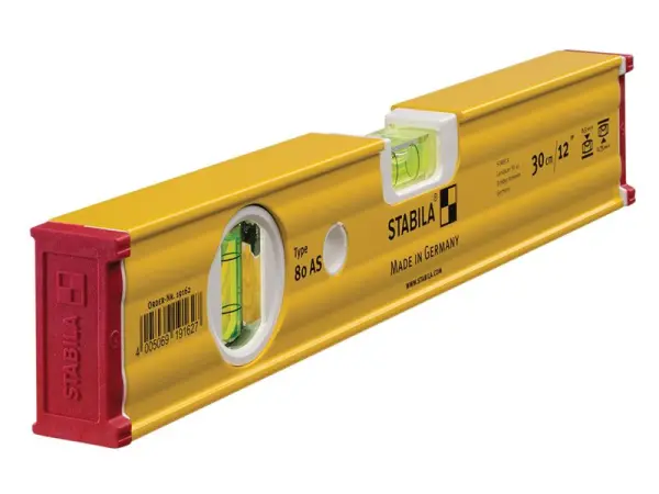 Stabila 80 AS Spirit Level, 2 Vial, Aluminium, 30cm
