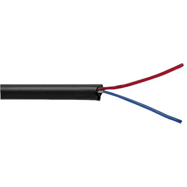 PRO POWER 2 Core Unscreened Cable 7/0.20mm Black - 25m