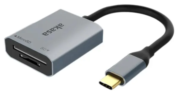 AKASA USB-C SD/MicroSD Kartenleser - Dual Slot, Aluminium