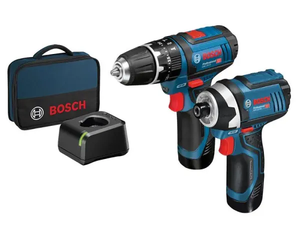 Bosch Twin Pack : Perceuse-visseuse et visseuse à chocs 12V avec 2 batteries 2,