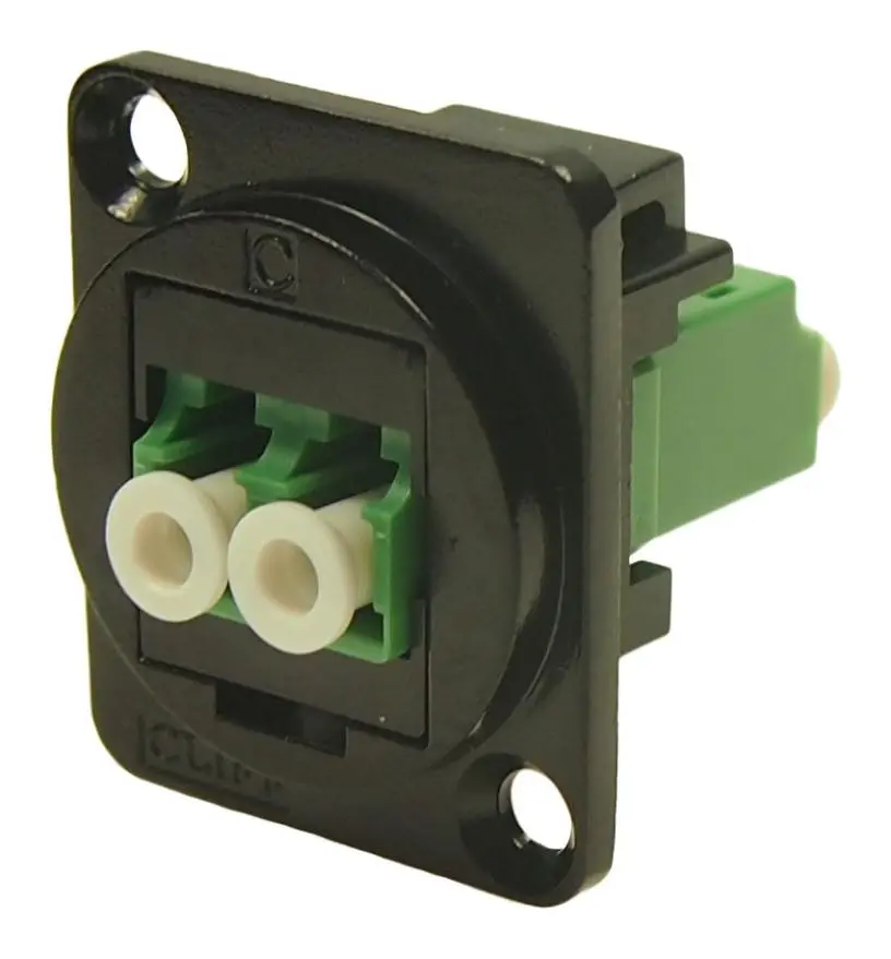 CLIFF LC Duplex Feedthrough Connector, Panel Mount, Black, APC