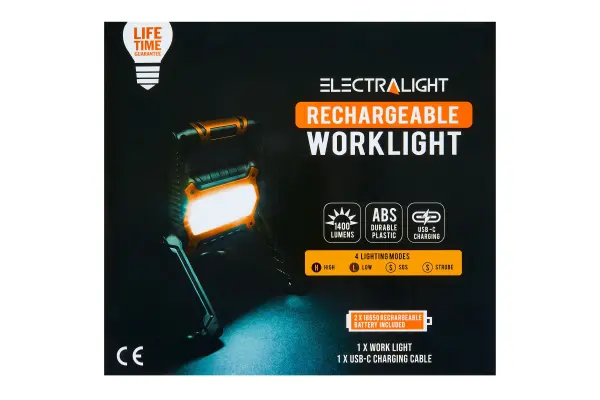 Blue Spot Tools - Lampe de travail rechargeable 1400 lm, argent