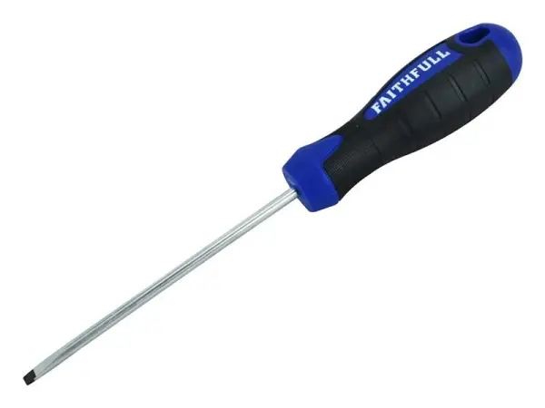 Faithfull Parallel Slotted Screwdriver 4.0x100mm with Soft Grip