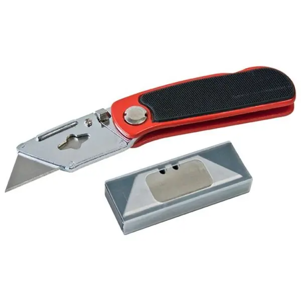 Amtech Folding Lock-Back Utility Knife, Cushion Grip