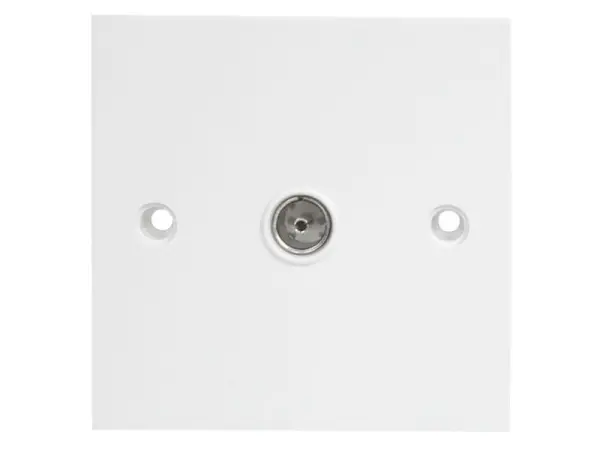 Dencon 단일 플러시 코엑스 TV 소켓, 화이트