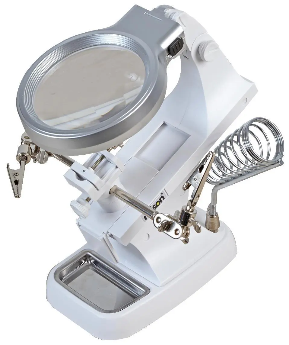 Rolson Tools Illuminated Magnifier with 3rd Hand Clamp & Soldering Iron Stand