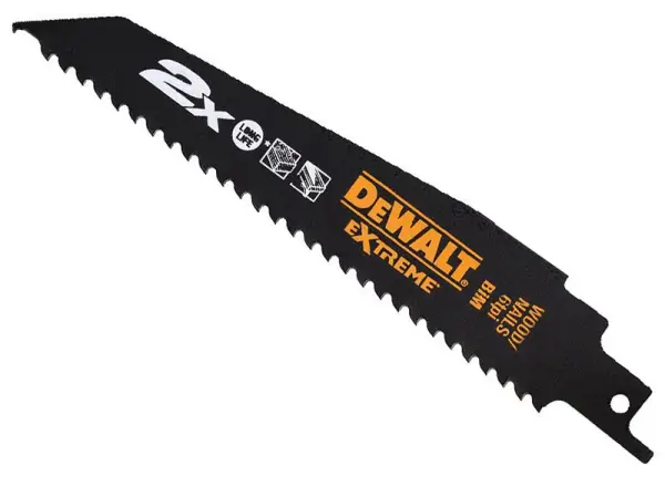 DEWALT 2倍寿命 木工・釘用往復式ブレード 152mm x 6TPI 5枚入り