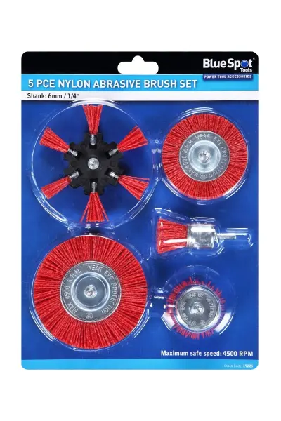 Blue Spot Tools - Set Spazzole Abrasive in Nylon 5 Pezzi