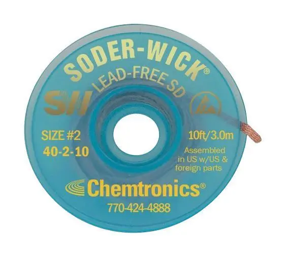 CHEMTRONICS Soder-Wick Trenza Desoldante sin Plomo, 1.5mm x 3m
