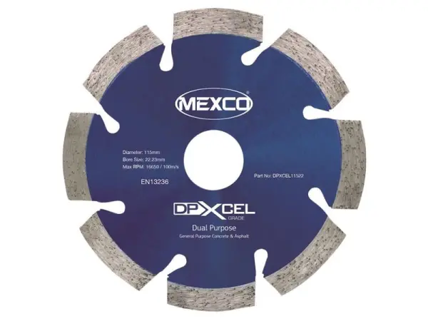 MEXCO XCEL Grade Dual Purpose Diamond Blade - 115 x 22mm