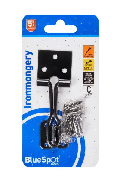 Blue Spot Tools - 102mm černá práškově lakovaná závora na visací zámek