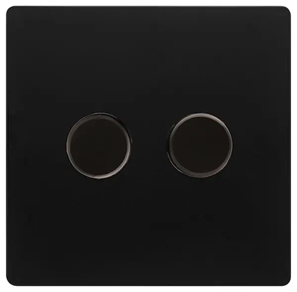Dimmer Switch 2 Gang 2 Way 100W Black
