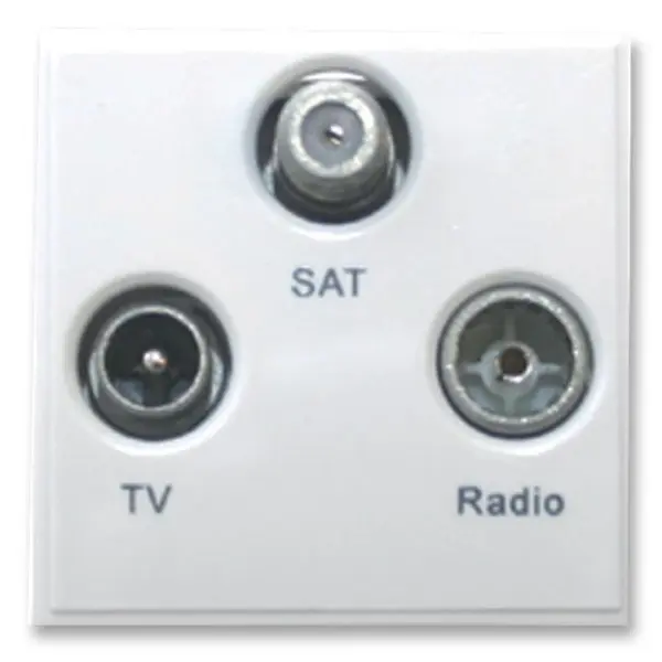 TRIAX Triplexed TV/FM-DAB/SAT Euro Module, White