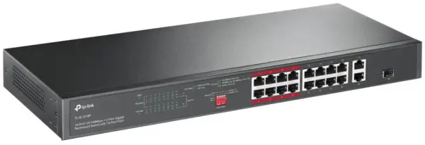 TP-Link 16포트 고속 이더넷 PoE 랙 스위치 (기가비트 2포트 포함)