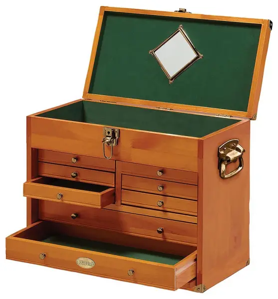 Clarke International 8 Drawer Wooden Machinist Tool Storage Chest