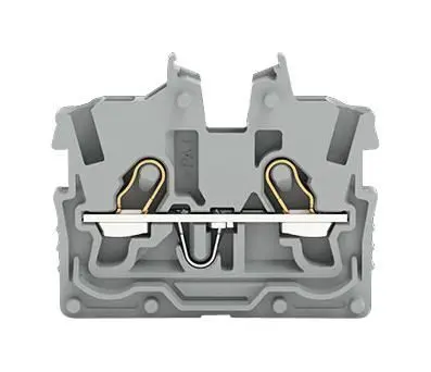WAGO 2 Conductor Miniature Through Terminal Block with Centre Marking, Push In - Grey