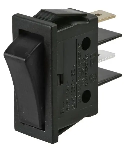 EVEREL SPST Rocker Switch - Black 250V 16A