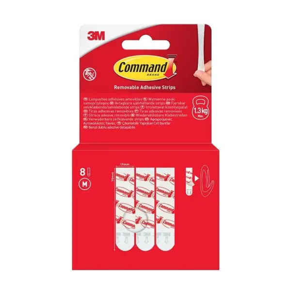 Command Medium Adhesive Strips Refill 8pk, 1.3kg Limit