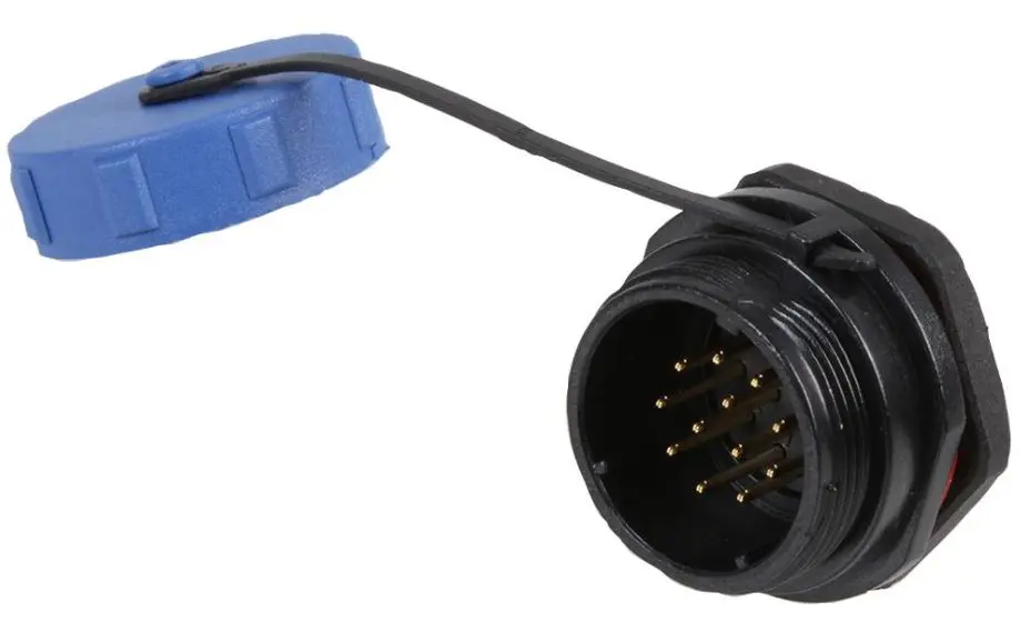 PRO ELEC מחבר פאנל תילי 12 פינים, עם הברגה, IP68, 400V AC, 5A
