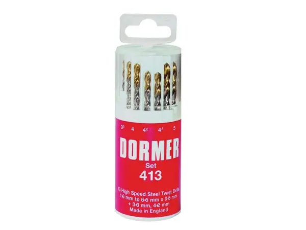 Dormer Jogo de Brocas A094 HSS Revestidas em TiN, 1-10mm em Incrementos de 0.5