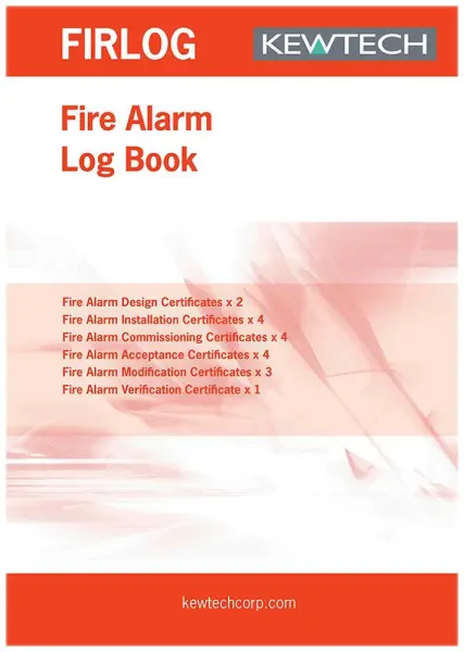 KEWTECH Fire Alarm Log Book, 36 Pages
