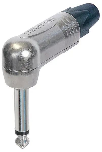 NEUTRIK 6.35mm Mono Jack Plug, 90-Degree, Nickel-Plated