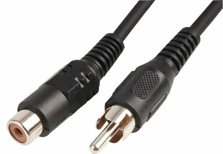 PRO SIGNAL Cable de Audio Phono (RCA), Macho a Hembra, 2.5m, Negro