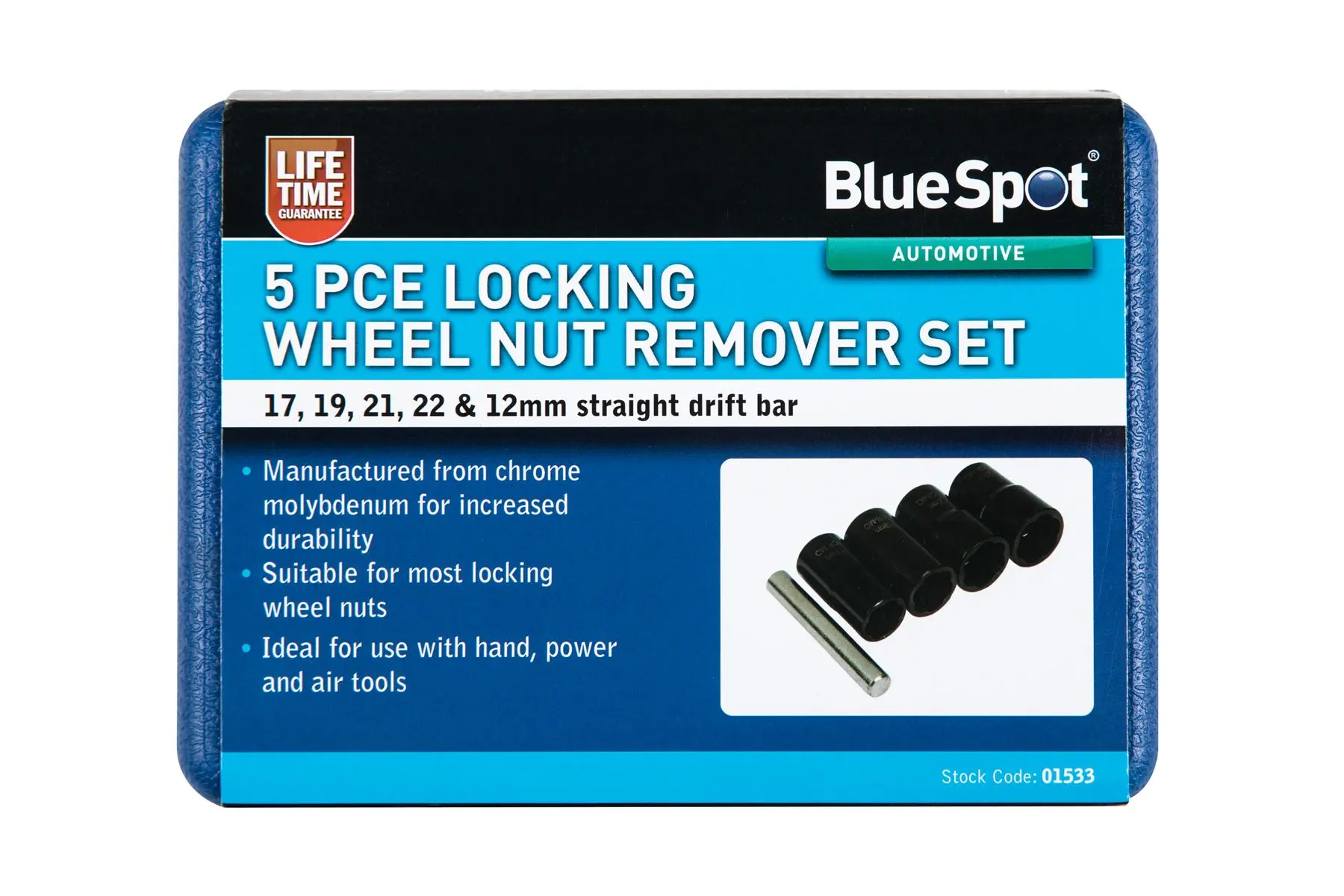 Blue Spot Tools 5点式ロッキングホイールナットリムーバーセット