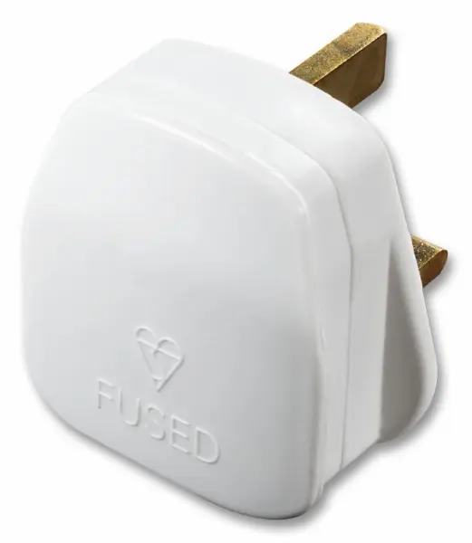 MASTERPLUG תקע חשמל 13A לבן עם פיוז 13A