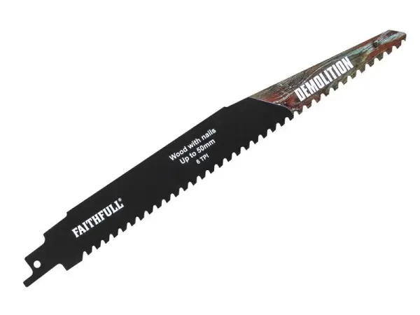 Faithfull Demolition Carbide Sabre Saw Blade - S1140HM, 228mm x 6 TPI
