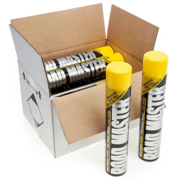 Roadmaster Gele Markeerverf voor Lijnen, 750ml (Doos van 12)