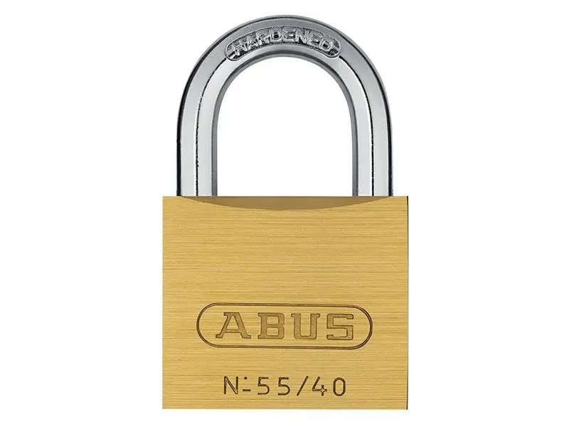 ABUS מנעול פליז 55/40 מ״מ, פלדה מוקשה וידית אנטי פריצה