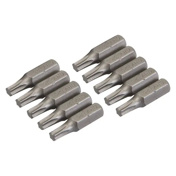 Silverline Embouts Tournevis T25 Chrome Vanadium, Lot de 10, 25mm