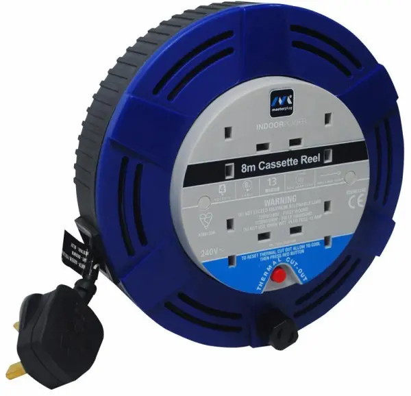 MASTERPLUG Bobine cassette 8 m, 4 prises, 13 A
