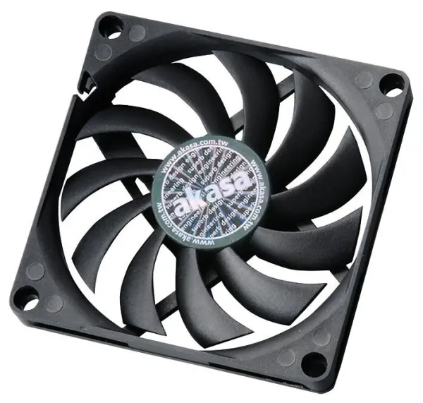 Akasa 12V DC 4-Pin Slimline PWM Fan 80mm