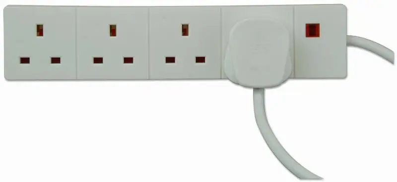 PRO ELEC 4-nástrbková prodlužovací šňůra s neonkou, 13A, 0,5m