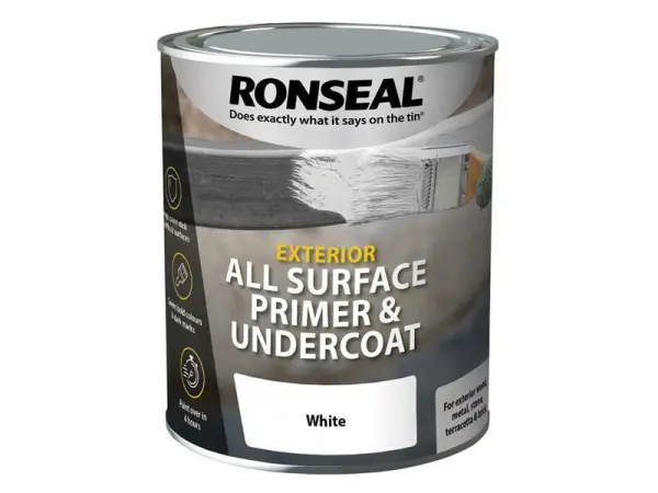 Ronseal All Surface Primer & Undercoat, Exterior White, 750ml