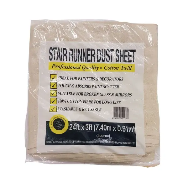 Raraion Cotton Twill Stair Runner Dust Sheet 24ft x 3ft