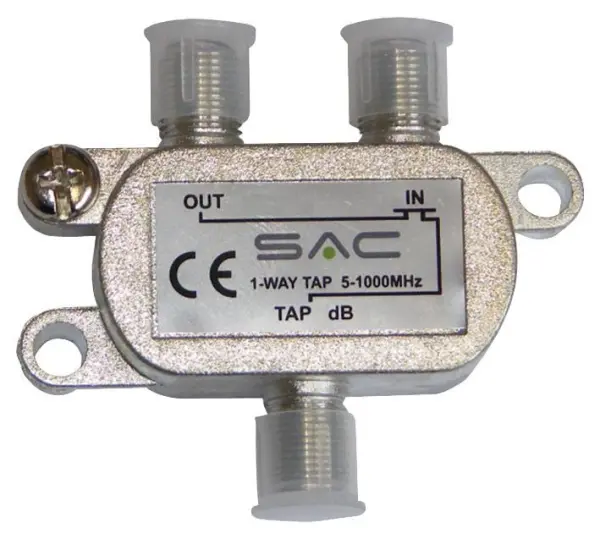 SAC 1-Way Tap, 8dB Class A Shielded, for TV Distribution