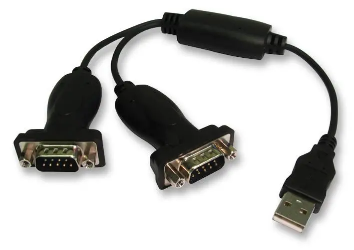 Adaptateur USB vers 2 ports série 9 broches Pro Signal, Mâle à Mâle