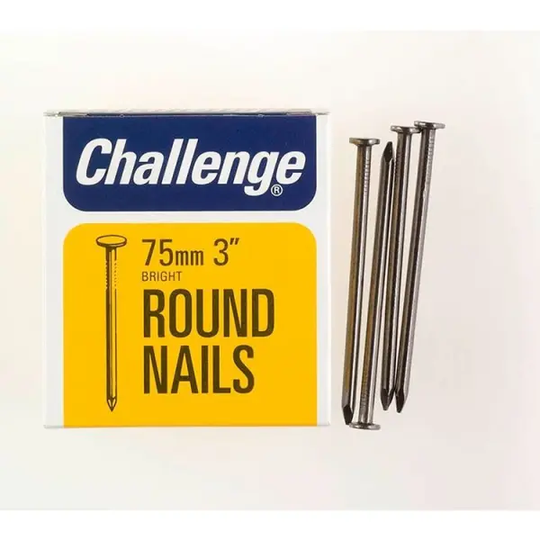 Challenge Bright Steel Round Wire Nails 75mm 225g