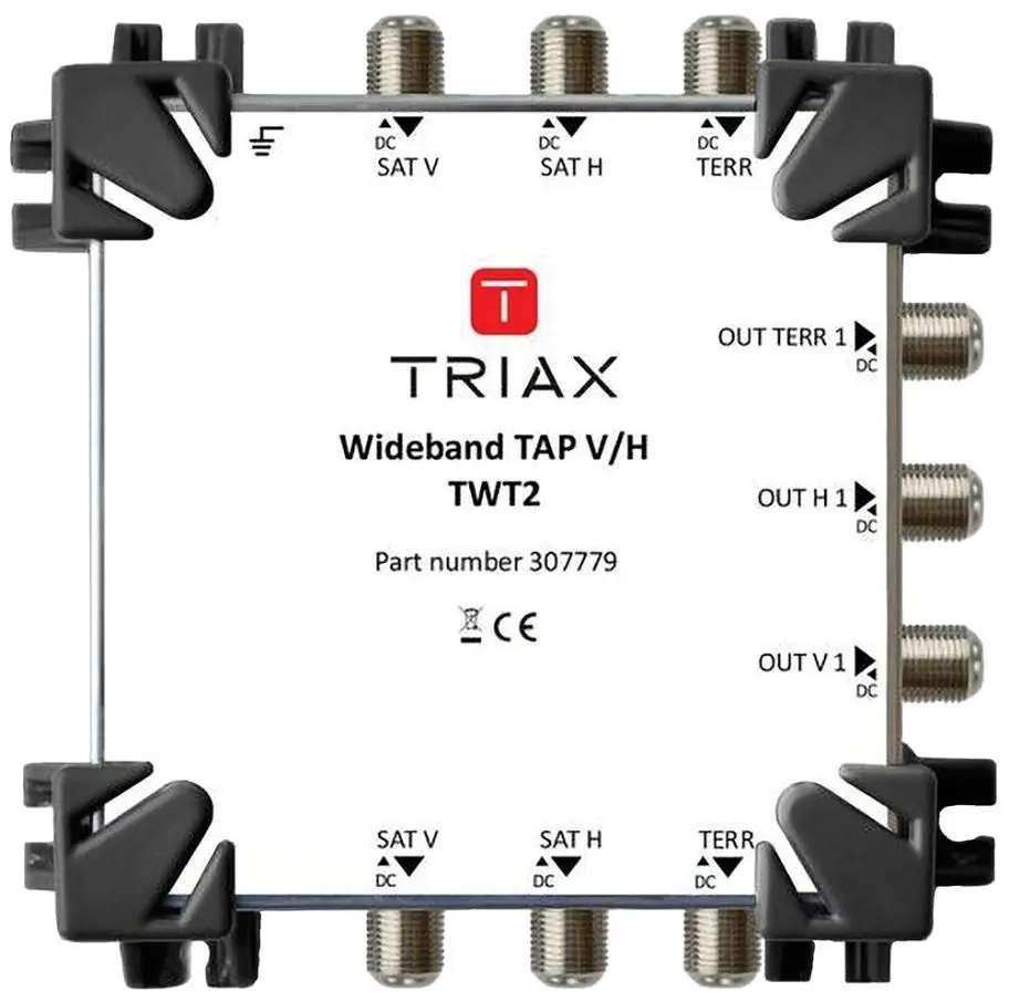 TRIAX TWT2 Divisor Ancho de Banda H/V para Frecuencias de Satélite y Terrestres