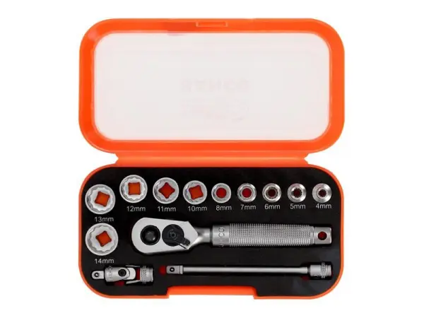 Bahco 1/4in Drive 13-Piece Socket Set, 510g