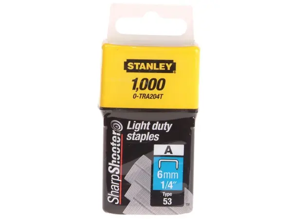STANLEY TRA2 Light-Duty Staple 6mm (Pack of 1000)