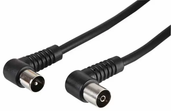 PRO SIGNAL - Câble coaxial TV 90°, 2m Noir