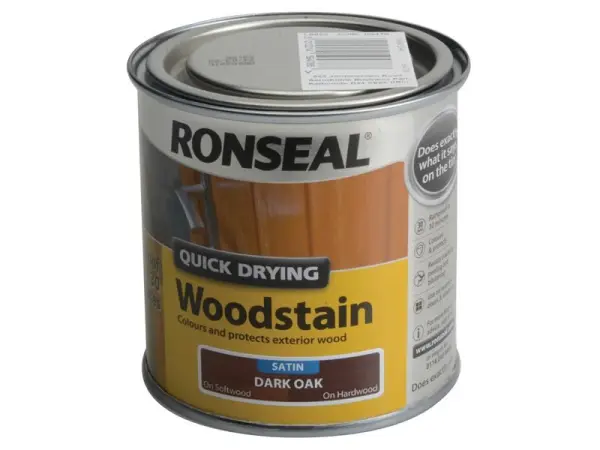 Ronseal - Schnelltrocknende Holzlasure Satin Dark Oak 250ml
