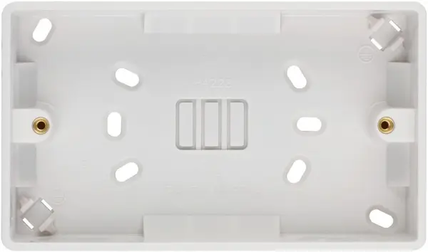 Boîtier de dérivation Volex 2 modules blanc en PVC, 29mm de profondeur