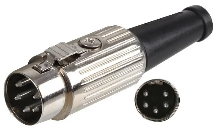 DELTRON 5 Pin Nickel Locking DIN Plug, 240°